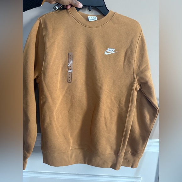 Nike Other - Nike Men’s Crewneck Sweatshirt in Caramel Brown with White Logo